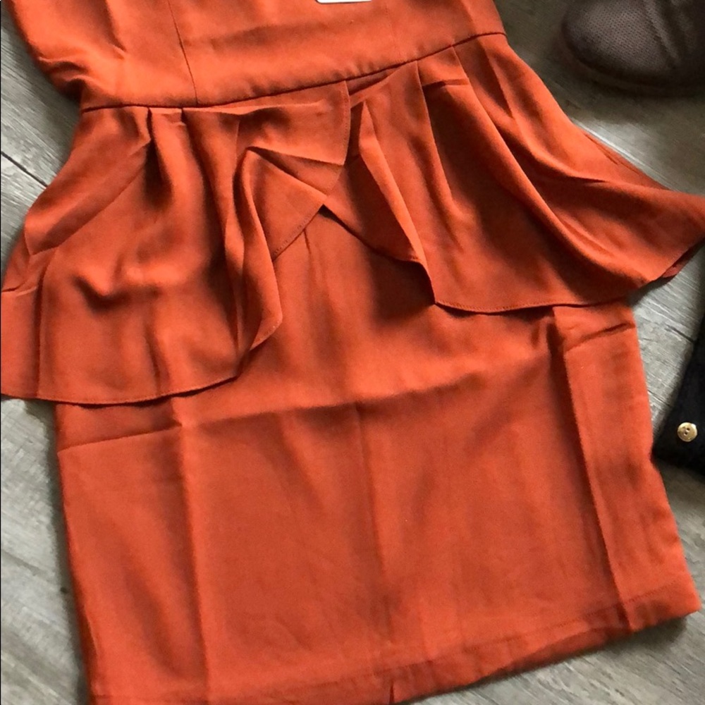 🌼VERY J | orange peplum dress• - Picture 7 of 7